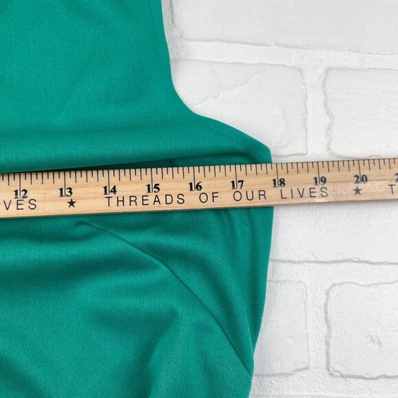 NPC Fashions Dress Jacket Set Women 14 Green Shift‎ Ruffle Career Retro 70s VTG - Picture 8 of 16